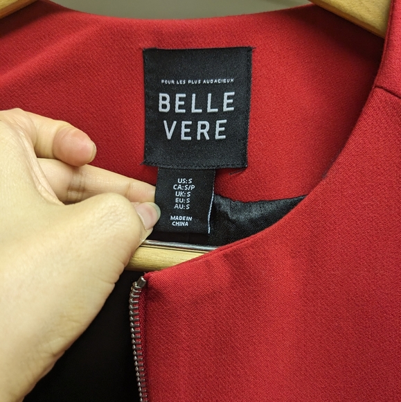 Belle Vere crimson red knee length coat - Picture 3 of 4
